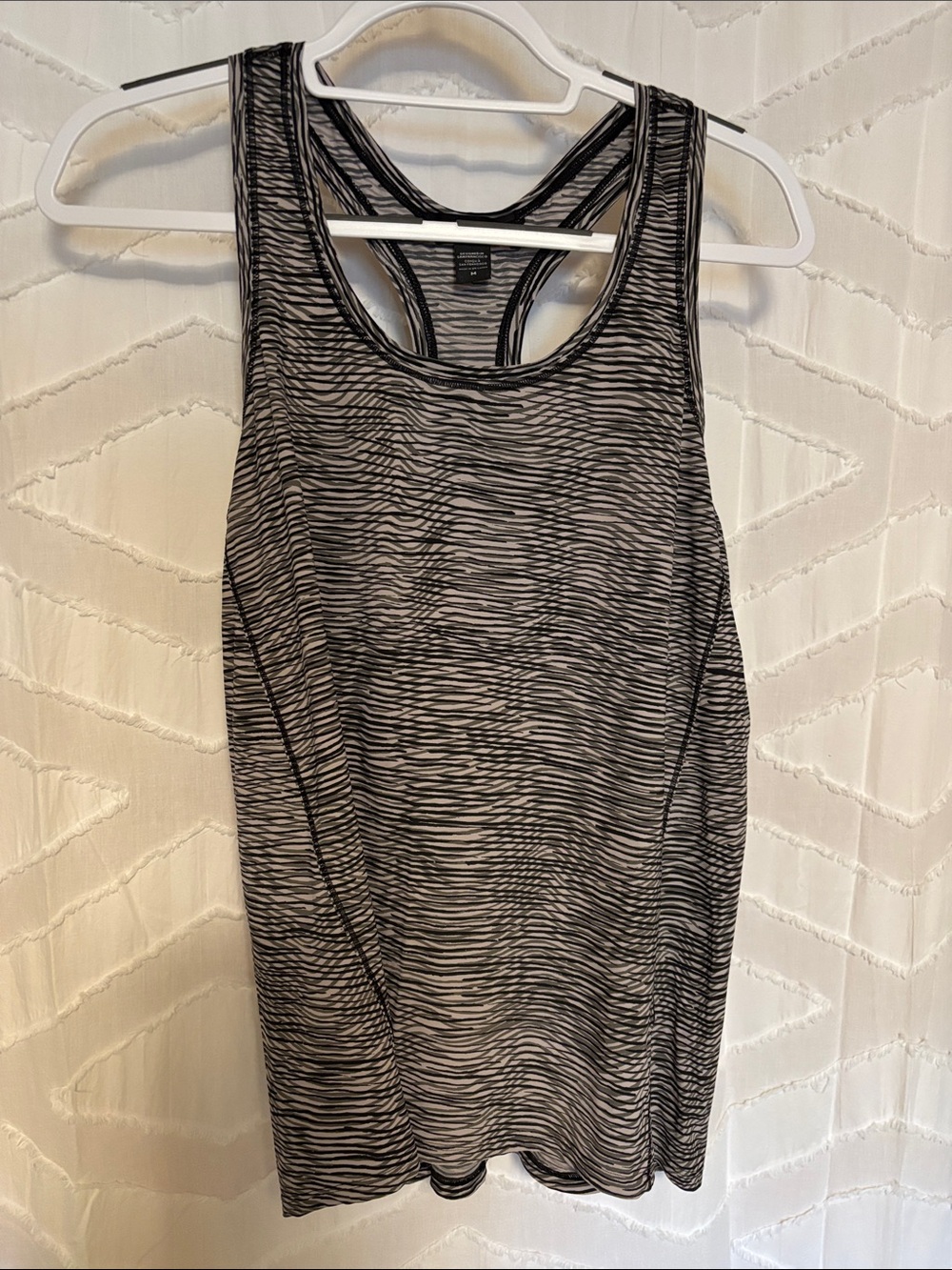 Athleta Black and Gray Striped Racerback Tank